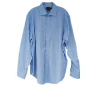Lauren Ralph Lauren Mens Light Blue Cotton Dress Shirt Neck 17" Non Iron EUC